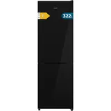 Cecotec Kühlschrank Kombi Total No Frost 322L Bolero CoolMarket Combi 322i Schwarzes Glas E. Höhe 185,5cm, 59,5cm Breite, Multi Airflow Technologie, HumidityFlex HUB, Innen-LED, Schwarz