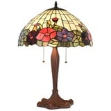 5LL-1201 Tiffany-Lampe-Leuchte-Tischlampe-Tischleuchte Ø 42x60 cm E27/max 2x60W