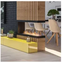 InFire – BIO-Eckkamin 100x50 cm 3kW bifazial - Schwarz
