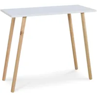 Homestyle4u Konsolentisch Weiß, Natur, Holz, 90x75x30 cm, Wohnzimmer, Wohnzimmertische,