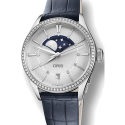 Oris Culture Artelier Grande Lune, Date Diamonds 01 763 7723 4951-07 5 18 66FC - silber,dunkelblau - 36mm