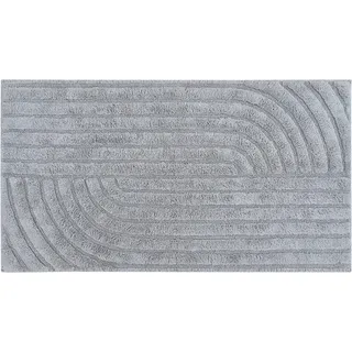 Badematte ANDAS "Marie Streifen, Scandi, Boho, modernes Muster" Gr. 1, grau, H:13mm, Baumwolle, Badematten, Hoch-Tief-Struktur, 100% Baumwolle