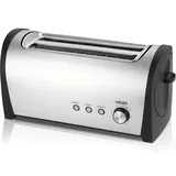 Haeger TO-14D.010A Multifunktions-Toaster mit 1400 W Leistung, 2 lange Schlitze, außen aus Edelstahl, elektronische Toaststeuerung, 6 Positionen