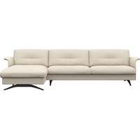 FLEXLUX Ecksofa Glow, super bequem durch hochwertigem Sitzaufbau mit Federkern, L-Form, Modernes skandinavisches Design weiß