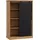 Forte KASZIMIRO Sideboard mit 3 Schubladen und 1 Tür, Holzwerkstoff, Waterford Eiche/Schwarz, B x H x T: 103,4 x 160,2 x 52 cm
