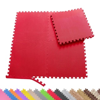 Sporttrend 24® 4 Schutzmatten ohne Randstücke Set in rot/pink 60x60x1cm | 1,44qm | Bodenschutzmatte Unterlegmatte Puzzlematte für Fitnessgeräte Sportgeräte Trainingsgeräte