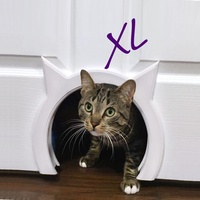 The Kitty Pass XL Große Katzentür für den Innenbereich, versteckte Katzentoilette