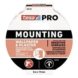 Tesa Mounting PRO Tapete & Putz 66743-00001-00 Montageband Weiß (L x B) 5m x 19mm 1St.