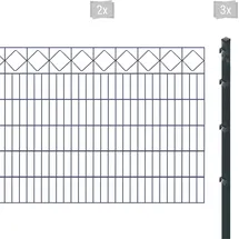 Arvotec »ESSENTIAL 120 zum Einbetonieren "Karo" mit Zierleiste", grau (anthrazit), H:120cm, Stahl, Kunststoff, Zaunelemente, Zaunhöhe 120 cm, Zaunlänge 2 - 60 m