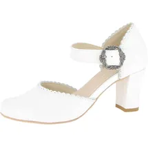 Hirschkogel Damen Trachten Pumps, Weiß, 40 EU