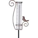 Venniy Regenmesser für den Außenbereich, 17,8 cm, Glas-Regenmesser mit Metallpfahl, dekorativer Vogel-Regenmesser für Hof, Garten, Rasen-Dekoration