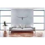 FineBuy Bull Geweih S Wanddekoration 74cm breit Alu Aluminium silber Wandgeweih