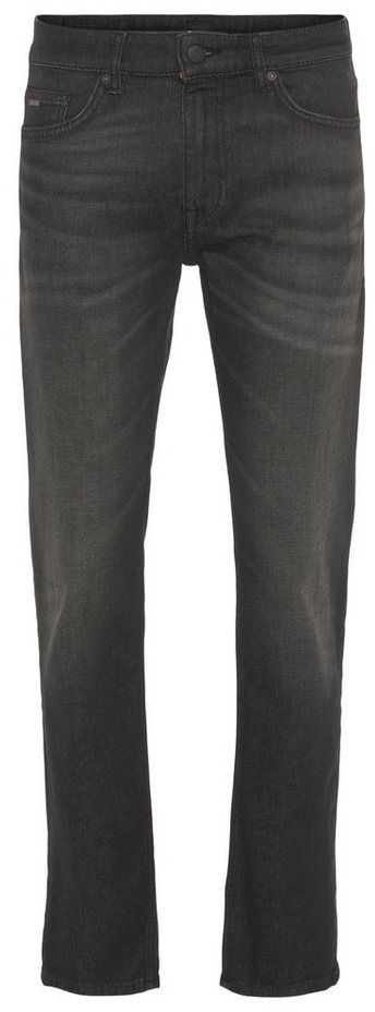 BOSS ORANGE Straight-Jeans Delaware BC-C mit BOSS Leder-Badge grau 34