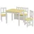 [en.casa] Kindertischset Lousame 2 Stühle 1 Sitzbank Kiefer massiv natur/weiß beige