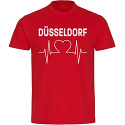 multifanshop Kinder T-Shirt - Düsseldorf - Herzschlag - Druck weiß - Kind