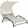 vidaXL Doppel-Sonnenliege 190 x 137 x 158 cm creme inkl. Sonnendach