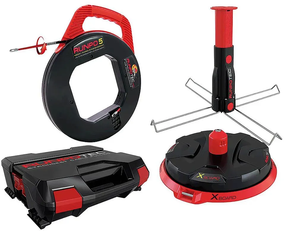 Kabelabroller Runpotec-Set XB 300 mit Multifunktionsdorn und Runpo 5 im Systemkoffer
