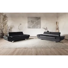Cotta 2-Sitzer COTTA "Enterprise", schwarz, B:218cm H:91cm T:104cm, Softlux-Kunstleder;Luxus-Kunstleder, Sofas, Big-Sofa, mit Armteilverstellung & Kopfteilverstellung