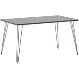 MÖBELPARTNER Fynn Schreibtisch platingrau rechteckig, 4-Fuß-Gestell schwarz 120,0 x 80,0 cm