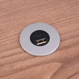 Kalb Material Für Möbel Einbau USB-Hub 2 in 1 12V Silbergrau 1 St.