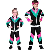 W WIDMANN MILANO Party Fashion - Kinderkostüm Trainingsanzug, schwarz, 80er Jahre Outfit, Jogginganzug, Faschingskostüme