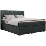 MKS Boxspringbett 160 x 200 cm H4 Dunkelgrau