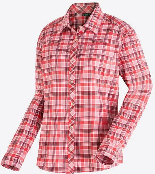 Maier Sports Kendra L/S Damen Bluse Wanderbluse Langarmbluse rot 38