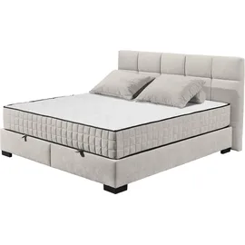 ed exciting design Boxbett ED EXCITING DESIGN "Nagol", beige, B:185cm L:214cm, 100% Polyester, Komplettbetten, mit Bettkasten, mit Wendematratze, erhältlich in verschiedenen Breiten