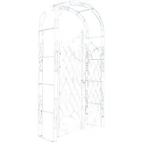 Décoshop26 - Rosenbogen mit zwei Rankhilfen für Kletterpflanzen Gartendekoration 220 x 120 cm Metall in Antikweiß 10_0003953