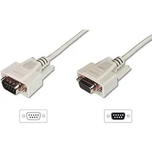 Digitus Seriell Verlängerungskabel [1x D-SUB-Stecker 9pol. - 1x D-SUB-Buchse 9pol.] 3.00 m Beige