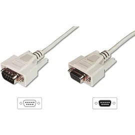 Digitus Seriell Verlängerungskabel [1x D-SUB-Stecker 9pol. - 1x D-SUB-Buchse 9pol.] 3.00 m Beige