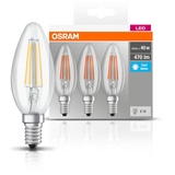 Osram LED Base Filament Classic B 40 E14 4W/840, 3er-Pack