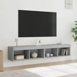 vidaXL TV-Schränke mit LED-Leuchten 2 Stk. Betongrau 80x30x30 cm