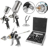 STAHLWERK HVLP Lackierpistolen Set SGS-1125 ST 21 Teile 3 Lackierpistolen