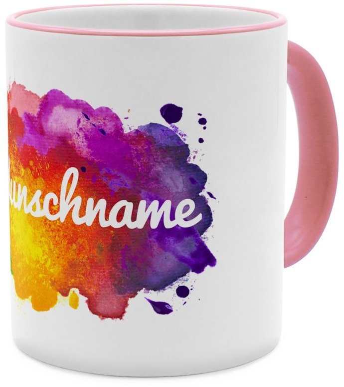 Colorpaint - Personalisierter Kaffeebecher (Farbe: Rosa)