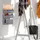 Relaxdays Wandorganizer Bambus mit 3 Jutemuster Fächer, 58 x 34 x 15 cm HxBxT Zeitungshalter für Büro und Flur, grau