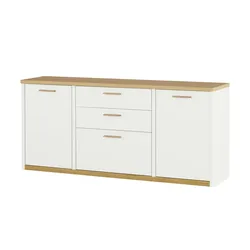 Wohnwert Sideboard  Libro plus , weiß , Maße (cm): B: 143 H: 78 T: 41