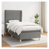 vidaXL Boxspringbett 100 x 200 cm Dunkelgrau