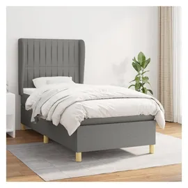 vidaXL Boxspringbett 100 x 200 cm Dunkelgrau