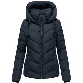 Marikoo Winterjacke "Sahnemausii", Damen, Gr. XXL, navy, Obermaterial: 100% Polyester. Futter: 100% Polyester. Wattierung: 100% Polyester. Ärmelfutter: 100% Polyester, Bündchen, Jacken Winterjacke, mit abnehmbarer Kapuze und hohem Kragen