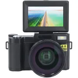 Tbest 4K-Digitalkamera, 48 MP Vlogging-Kamera, Gesichtserkennung, Autofokus, Anti-Shake, Kompakte Reise-Videokamera mit 32G-Karte, 3 Zoll 180-Grad-Klappbildschirm, 0,45-faches (White)