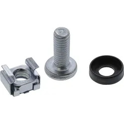 InLine Käfigmutternset M6 - je 100x Käfigmuttern - Unterlegscheiben - Schrauben