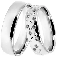 DOOSTI Trauring Schmuck Geschenk Silber 925 Trauring Ehering Partnerring LIEBE, Made in Germany - wahlweise mit oder ohne Zirkonia silberfarben 58