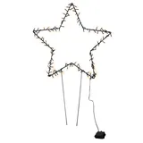 Lex LED Stern Leuchtstern Gartenstecker Lichterkette Erdspieß XL 3 m warmweiß