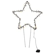 Lex LED Stern Leuchtstern Gartenstecker Lichterkette Erdspieß XL 3 m warmweiß