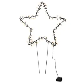 Lex LED Stern Leuchtstern Gartenstecker Lichterkette Erdspieß XL 3 m warmweiß