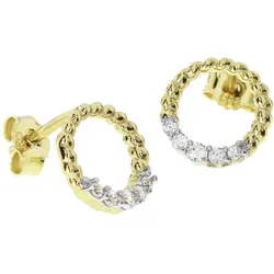 Paar Ohrstecker OSTSEE-SCHMUCK "Ostsee-Schmuck Ohrstecker Britt Ohrstecker Britt", gelb, Ohrringe, Damen, 10mm rund, Gelbgold 333