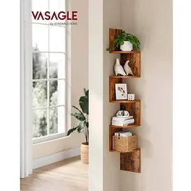 VASAGLE Eckregal 20 x 20 x 126 cm Braun