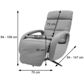 MCW Relaxsessel MCW-L11 Leder 70 x 109 x 147 cm Schwarz mit Liegefunktion