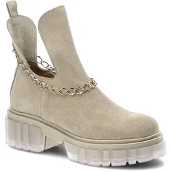 Beige Stiefeletten Lemar Damen Lederschuhe, 38
